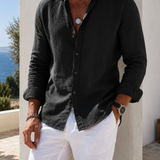 Camicia Uomo in Lino Traspirante a Manica Lunga per l'Estate