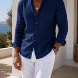 Camicia Uomo in Lino Traspirante a Manica Lunga per l'Estate