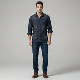 Camicia in Denim con Bottoni