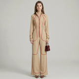 Completo Pantaloni a Gamba Larga con Zip