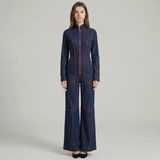 Completo Pantaloni a Gamba Larga con Zip