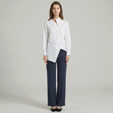 Blazer con Bottone Asimmetrico