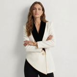 Blazer Asimmetrico con Risvolto a Contrasto