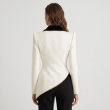 Blazer Asimmetrico con Risvolto a Contrasto