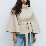 Cappotto a Mantello in Mistura di Lana Novara